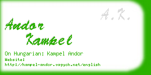 andor kampel business card